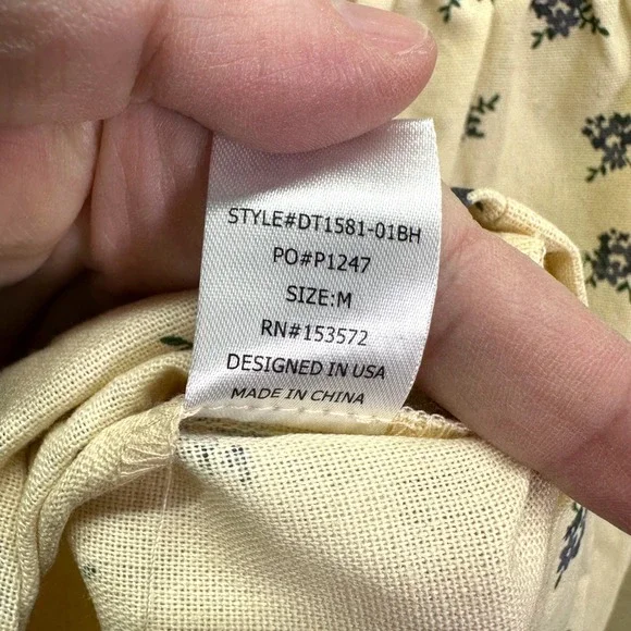 Bohme Wallace Cream Floral Blouse Cottagecore Peter Pan Collar Linen Blend M NWT - Picture 8 of 8